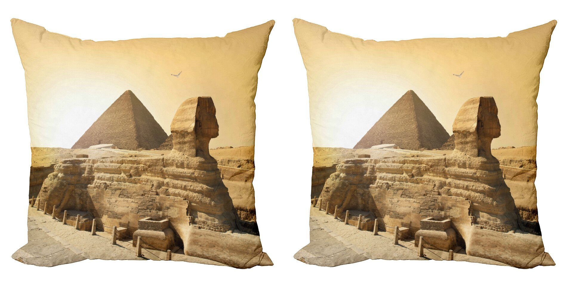 Kissenbezüge Modern Accent Doppelseitiger Digitaldruck, Abakuhaus (2 Stück), altertümlich Egptian Pyramiden