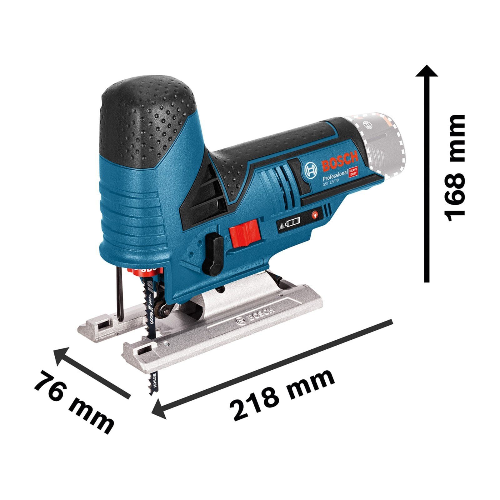 BOSCH Akku-Stichsäge Bosch Akku-Stichsäge GST 12V-70 / 1x 4,0 Ah Akku + Ladegerät in L-Boxx