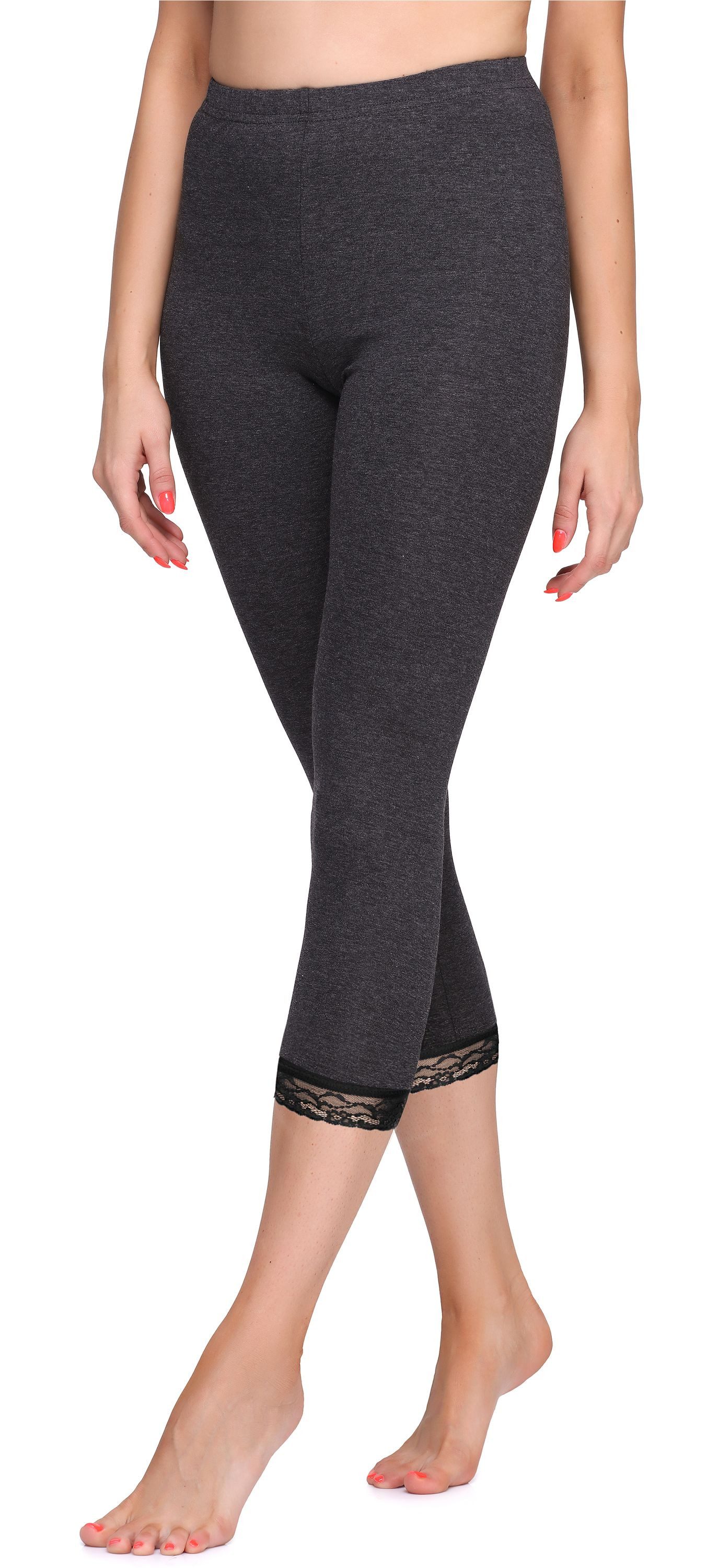 Merry Style Leggings Damen 3/4 Capri Hose MS10-290 (1-tlg) elastischer Bund