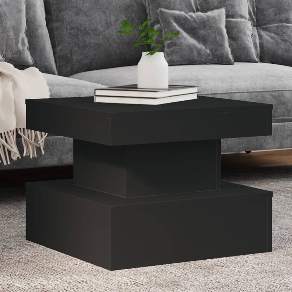vidaXL Ablagetisch, Couchtisch mit LED-Leuchten Schwarz günstig online kaufen
