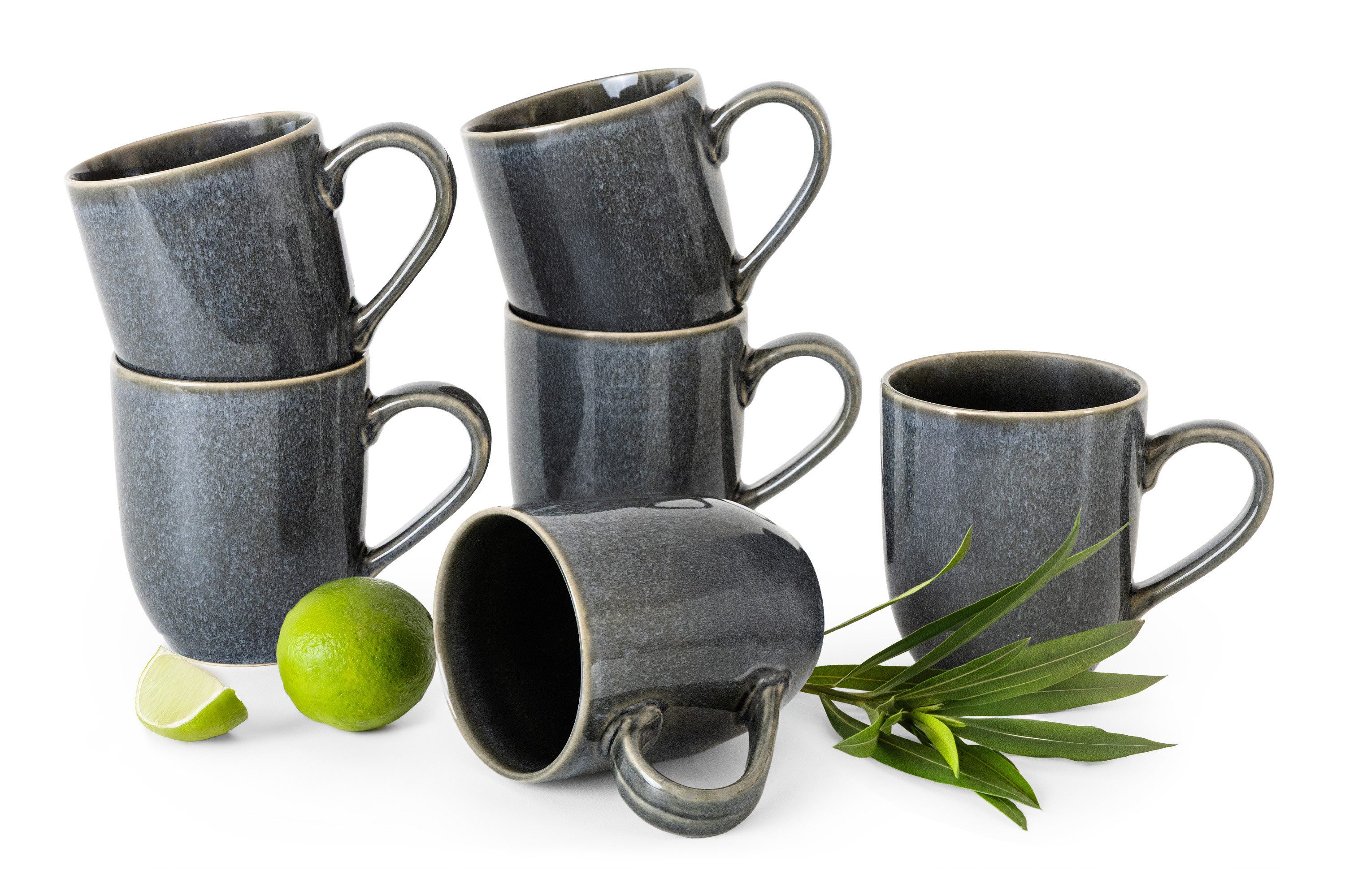 Ritzenhoff & Breker Tasse RITZENHOFF & BREKER EDA Tassen-Set, jedes Stück ein Unikat KONSIMO, 6-tlg., Steinzeug, spülmaschinengeeignet, mikrowellengeeignet, Reaktivglasur, modern