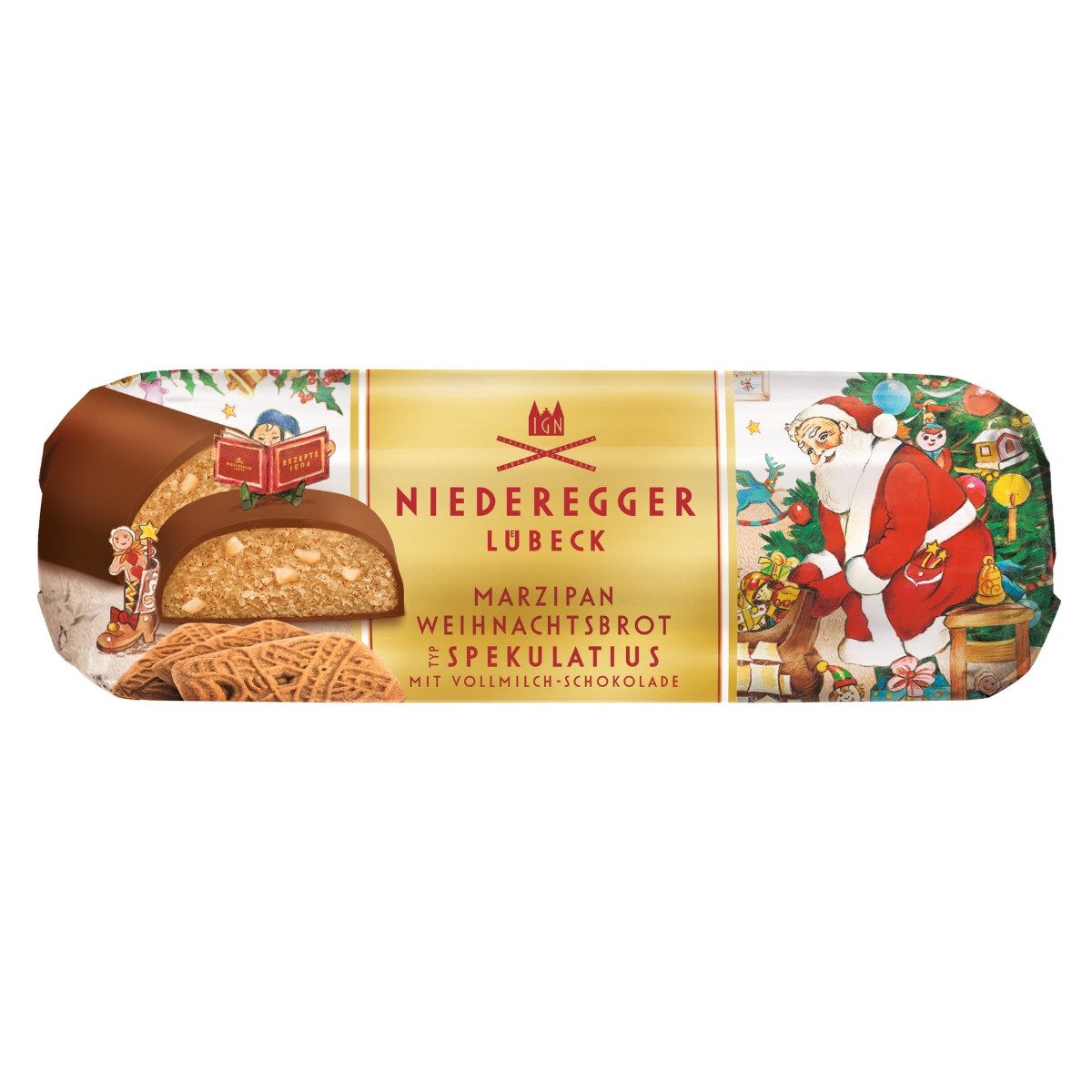 Niederegger Süßigkeit Weihnachts Marzipan Brot Spekulatius, 125g, Niederegger, 125 g