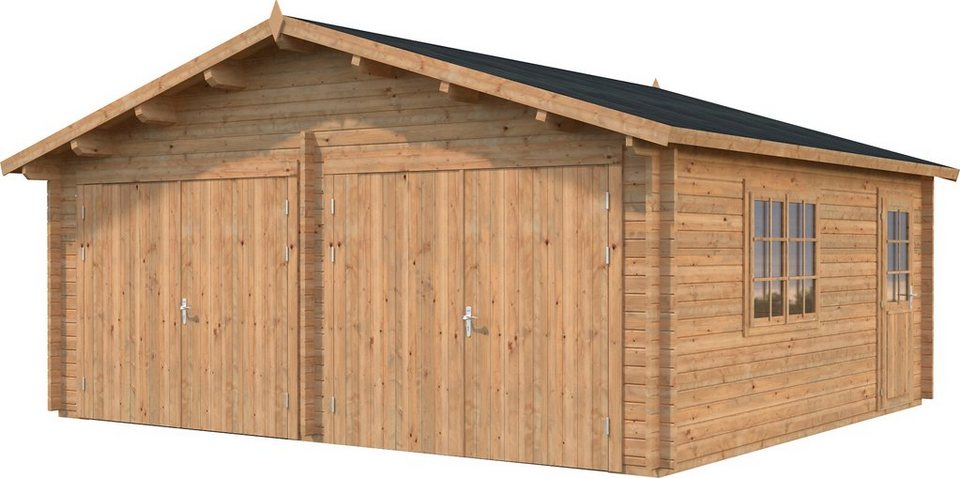 Palmako Garage Roger, BxTxH: 629x565x310 cm, mit Holztor, hellbraun