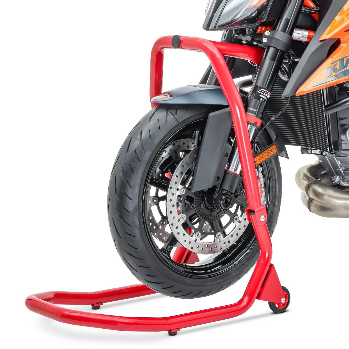ConStands Motorradheber Lenkkopfständer Vorderrad V4 für KTM 1290 Super Duke GT 16-24 rot