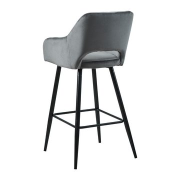 CLIPOP Barhocker Barstuhl aus Samtstoff (2er Set), Gepolsterte Küchenstuhl mit Fußstütze, Sitzhöhe 73cm