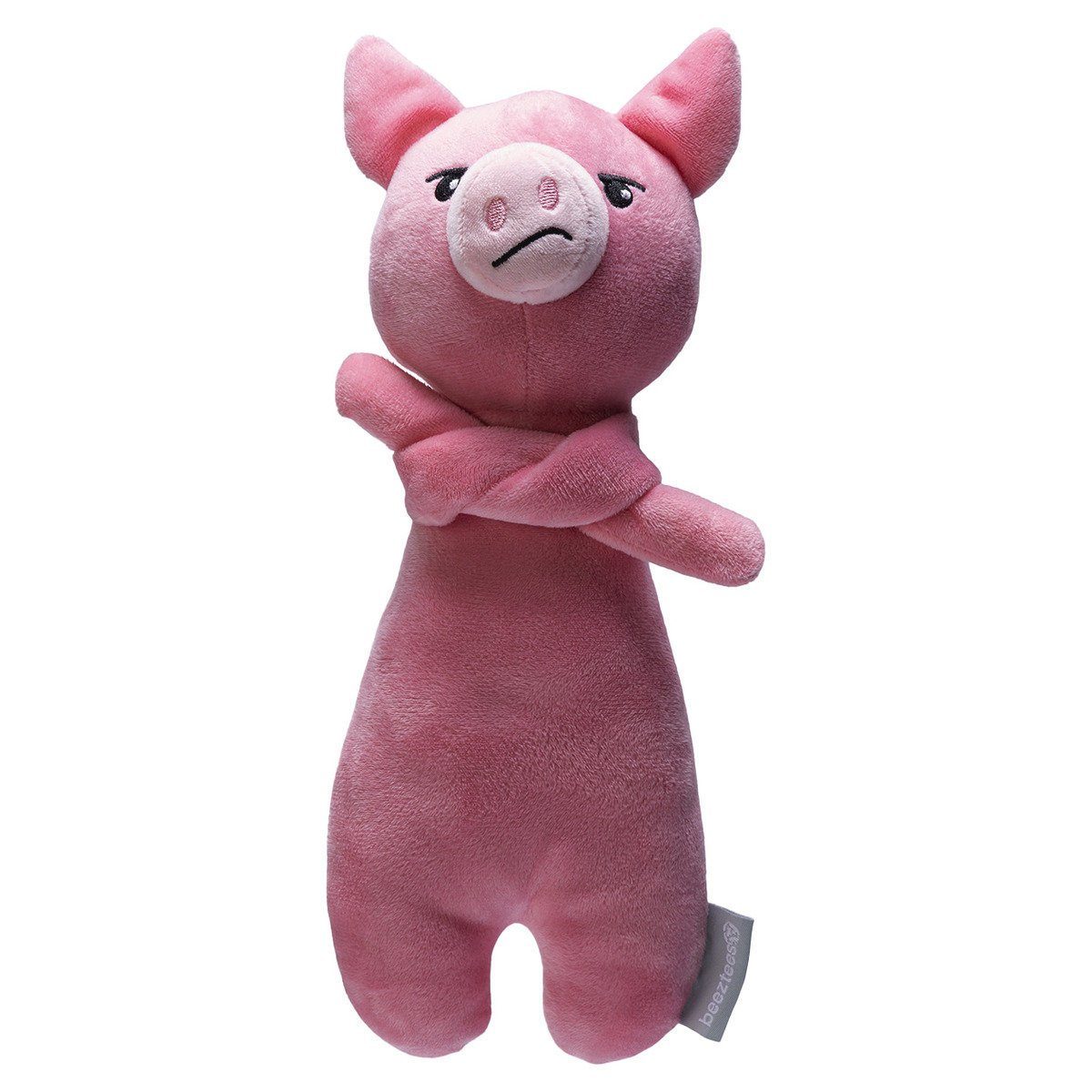 Tierkuscheltier Hundespielzeug Grumpy Knor aus Plüsch rosa