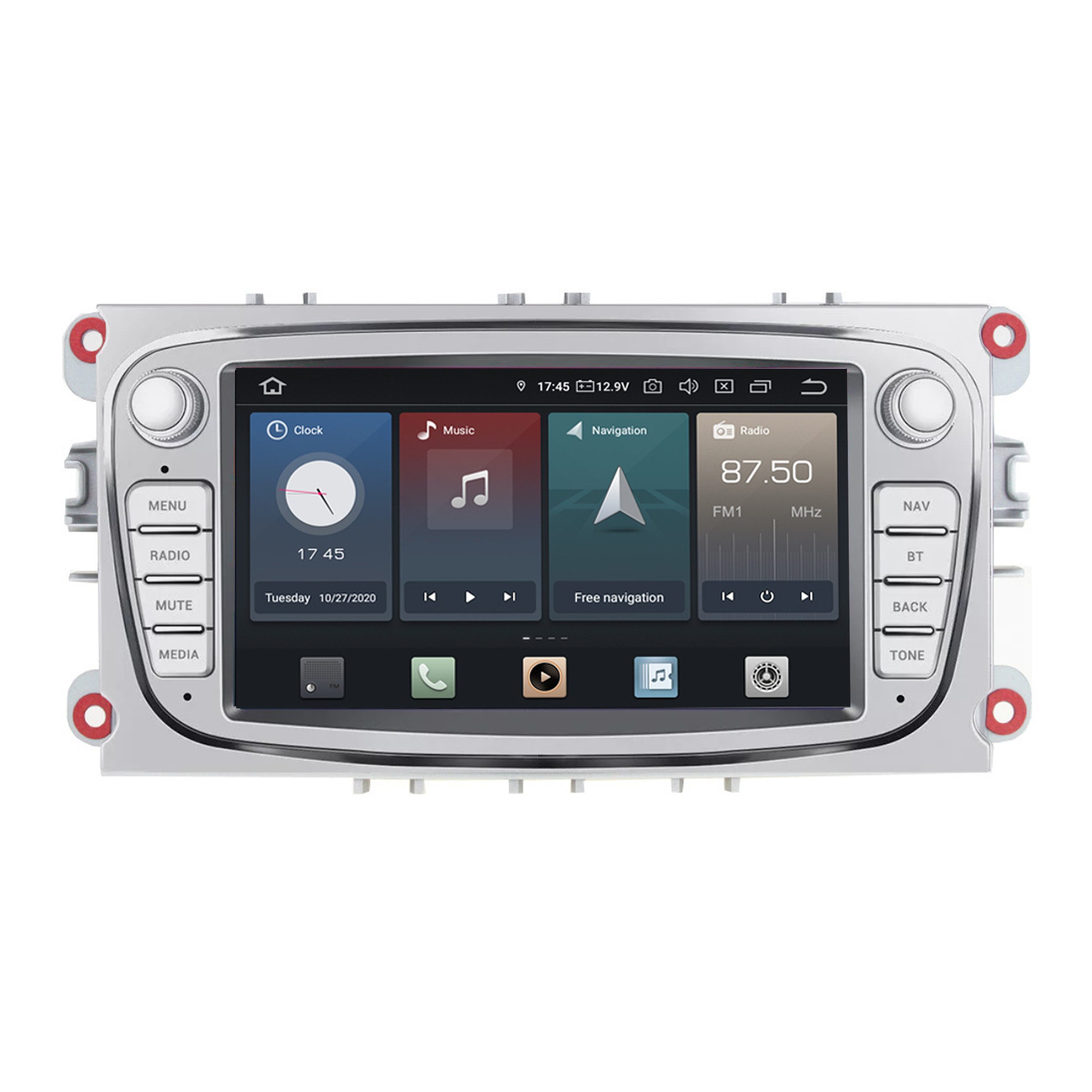 TAFFIO Für Ford Mondeo Focus S-MAX C-MAX Galaxy Kuga 7" Android Radio CarPlay Einbau-Navigationsgerät