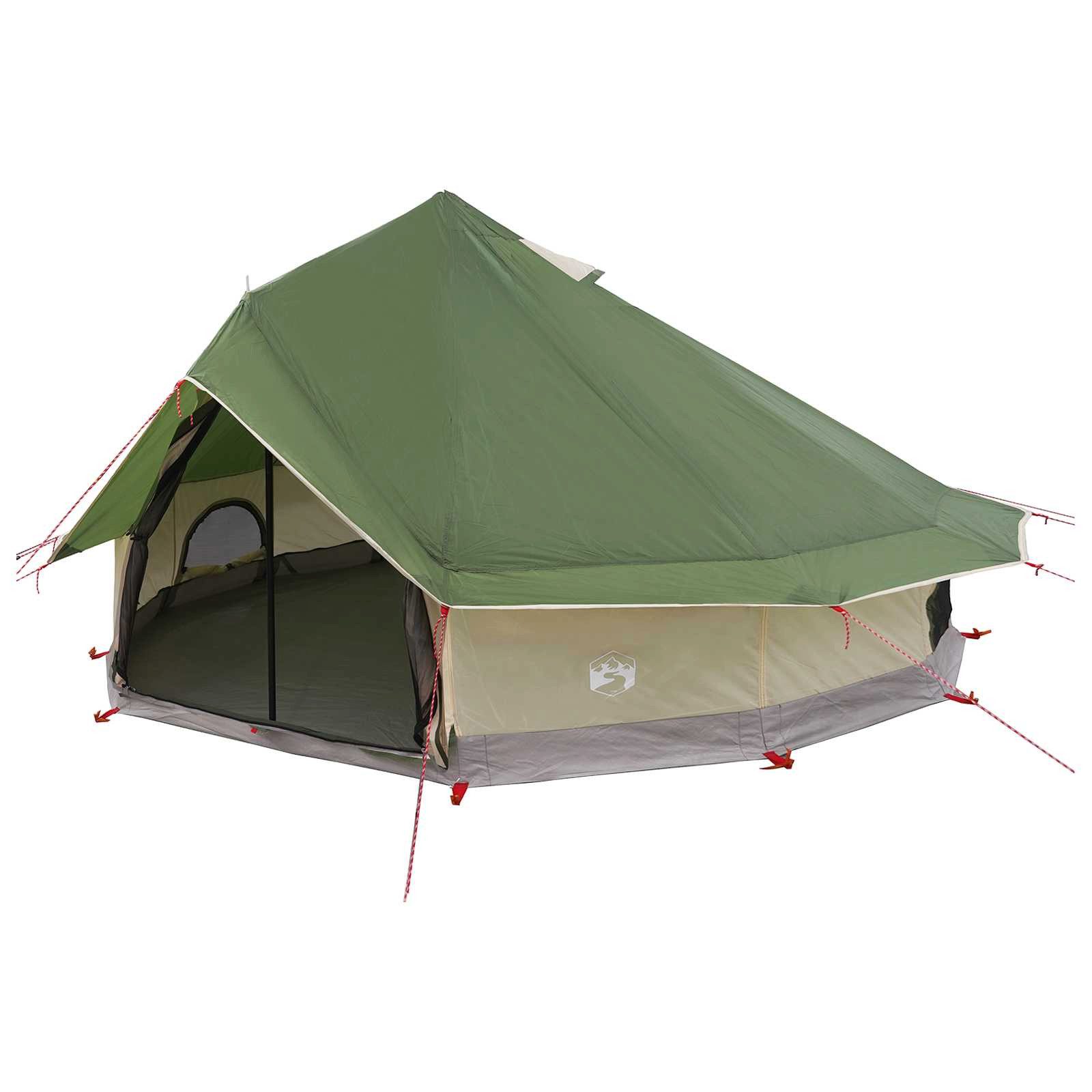 vidaXL Tipi-Zelt Tipi Zelt mit Dach Grün 700 x 700 x 395 cm Polyester und Stahl, (1 tlg)