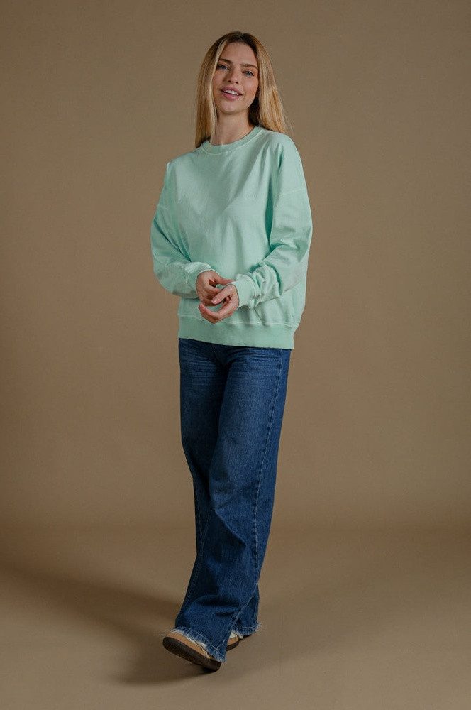 Trendsplant Rundhalspullover Women's Essential Pigment Oversized Sweater