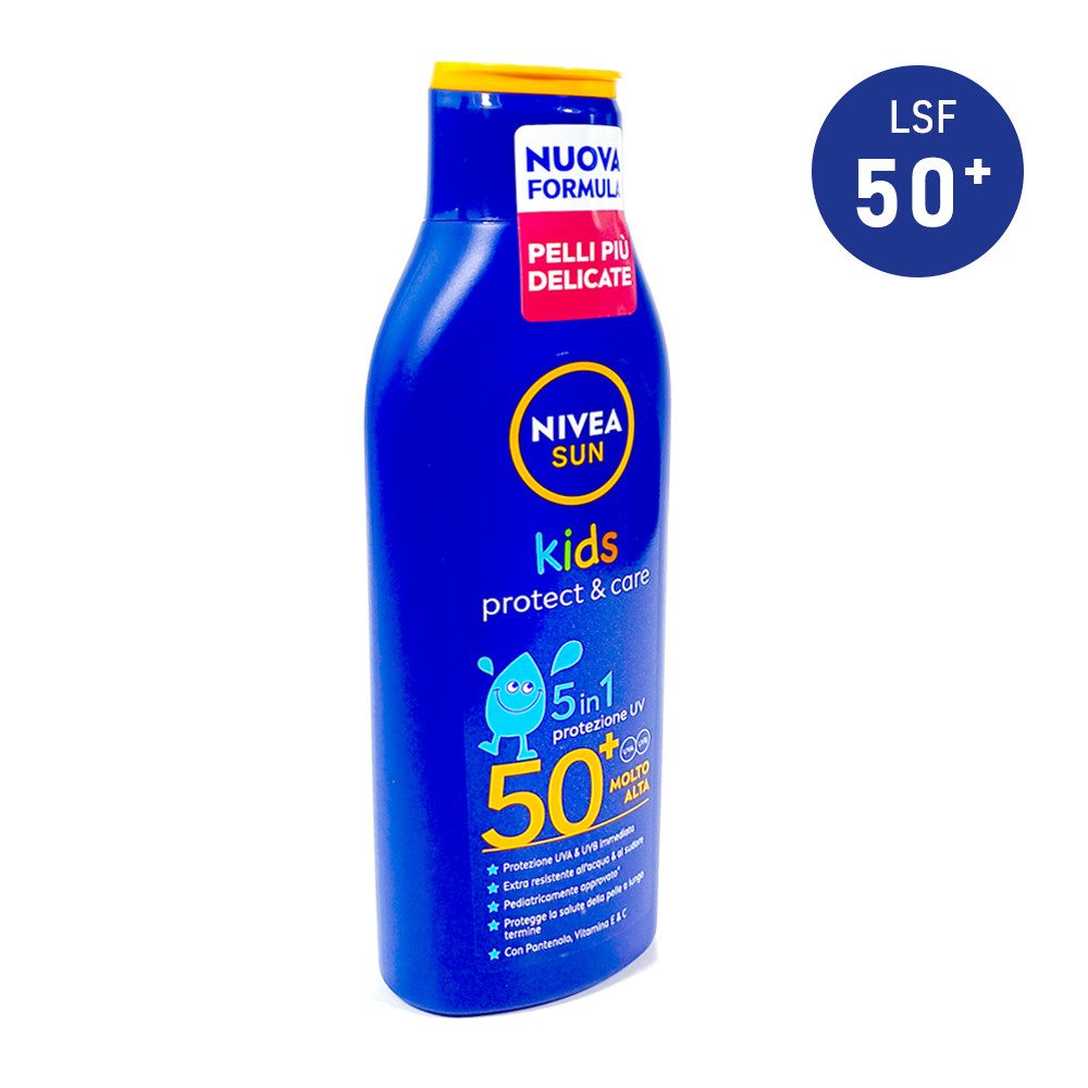 Nivea Sonnenschutzmilch Nivea SUN Kids Protect & Care Sonnenmilch LSF 50+, 200 ml