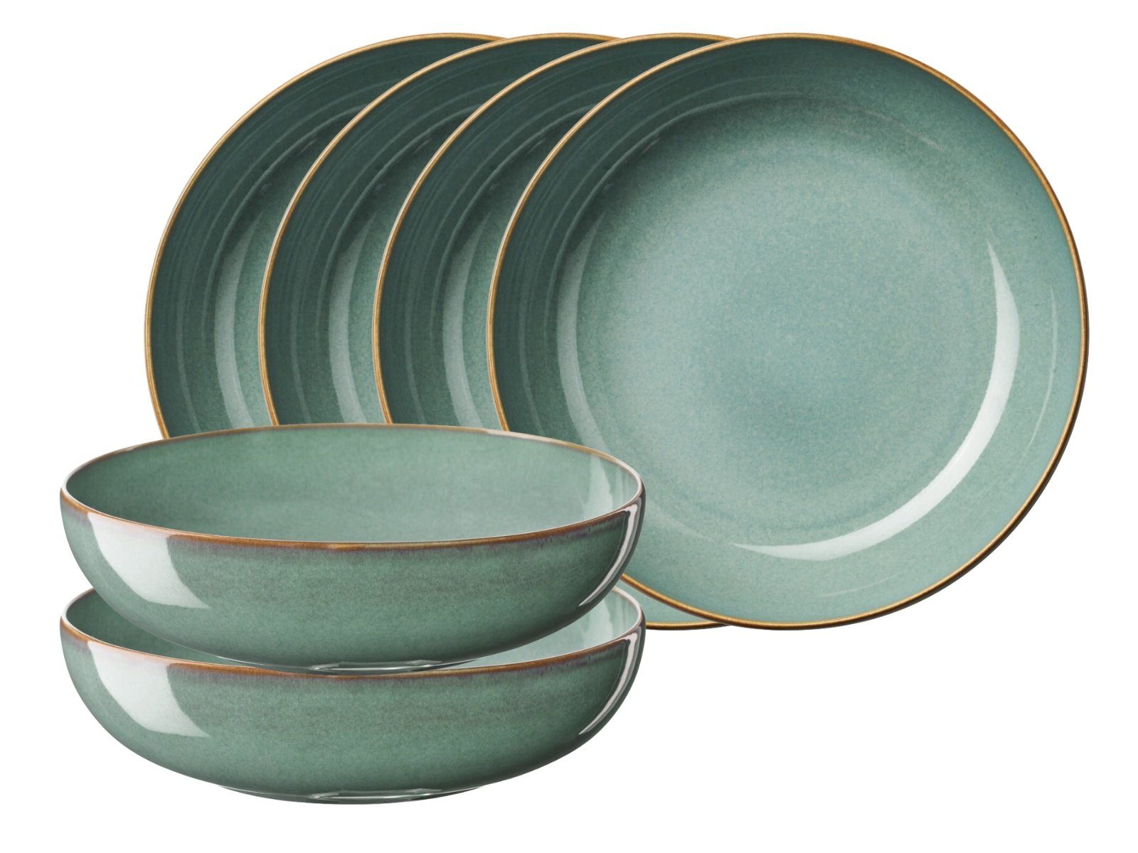 ASA SELECTION Geschirr-Set SAISONS Schale eucalyptus 0,35 l Set6, Steinzeug