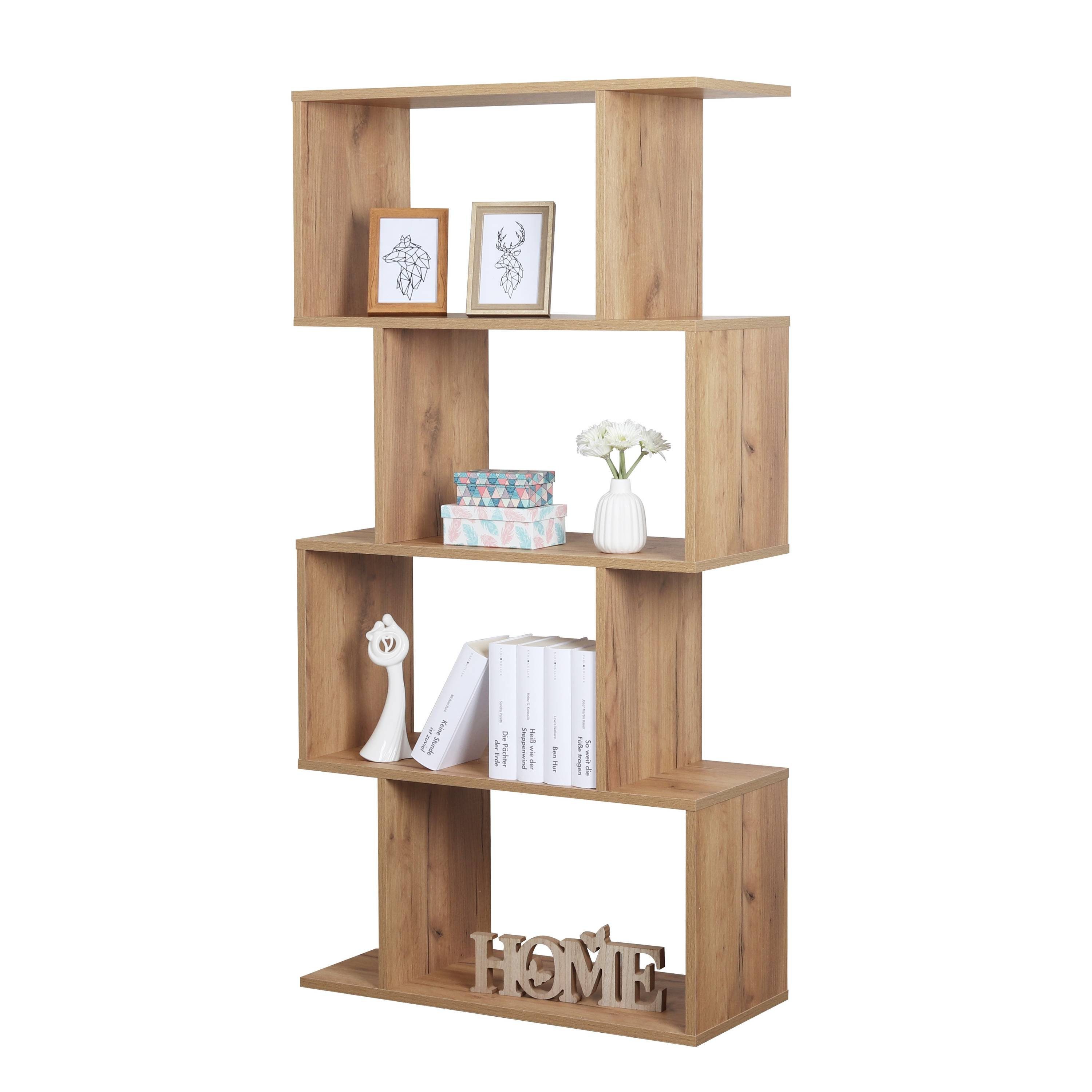 RICOO Aktenregal WM074-EG, 1-tlg., kleines stehendes Regal schmal, Bücherregal fürs Wohnzimmer