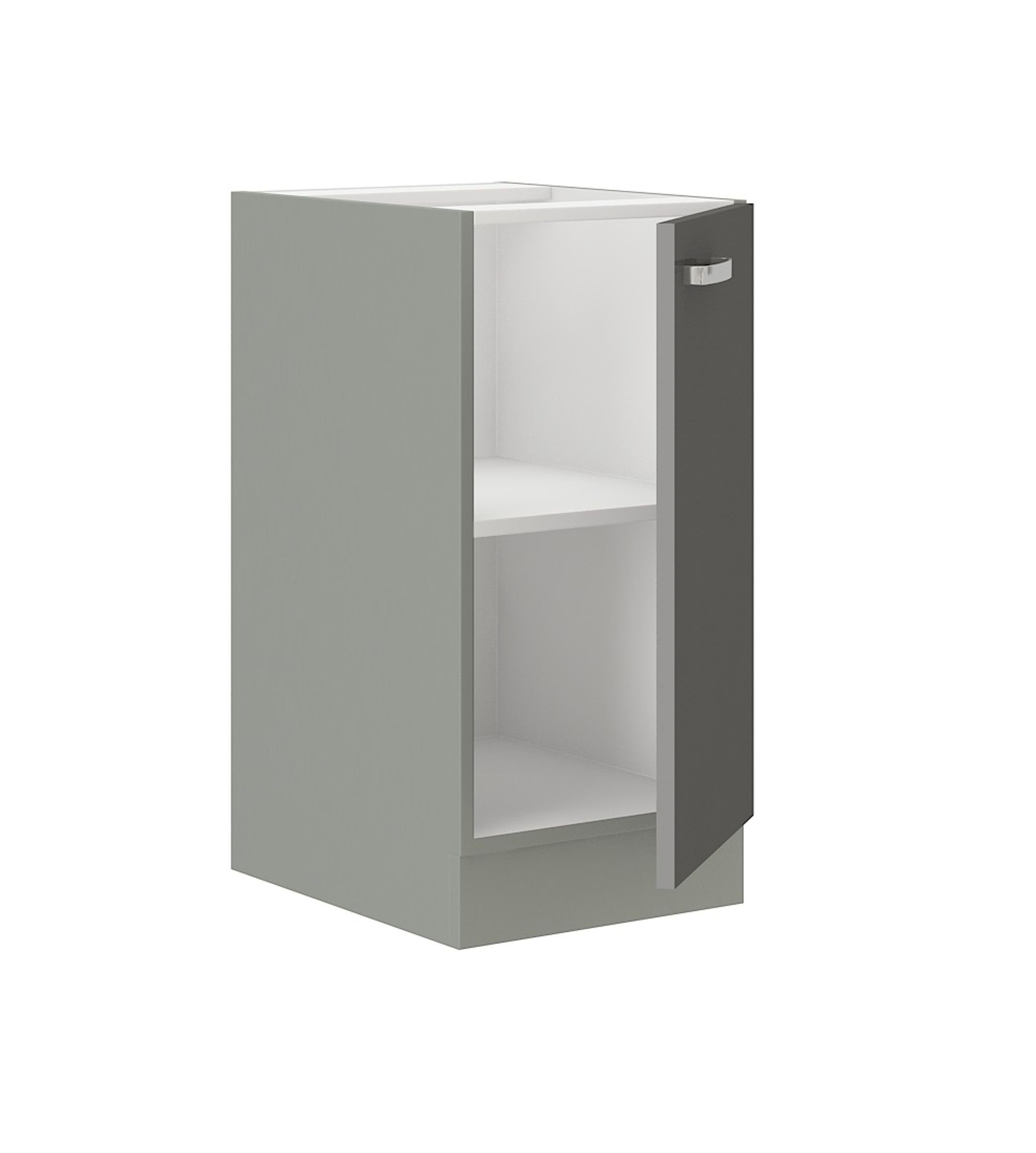Küchen-Preisbombe Unterschrank 40 cm Küche Bianca Grey Grau Hochglanz Küche günstig online kaufen