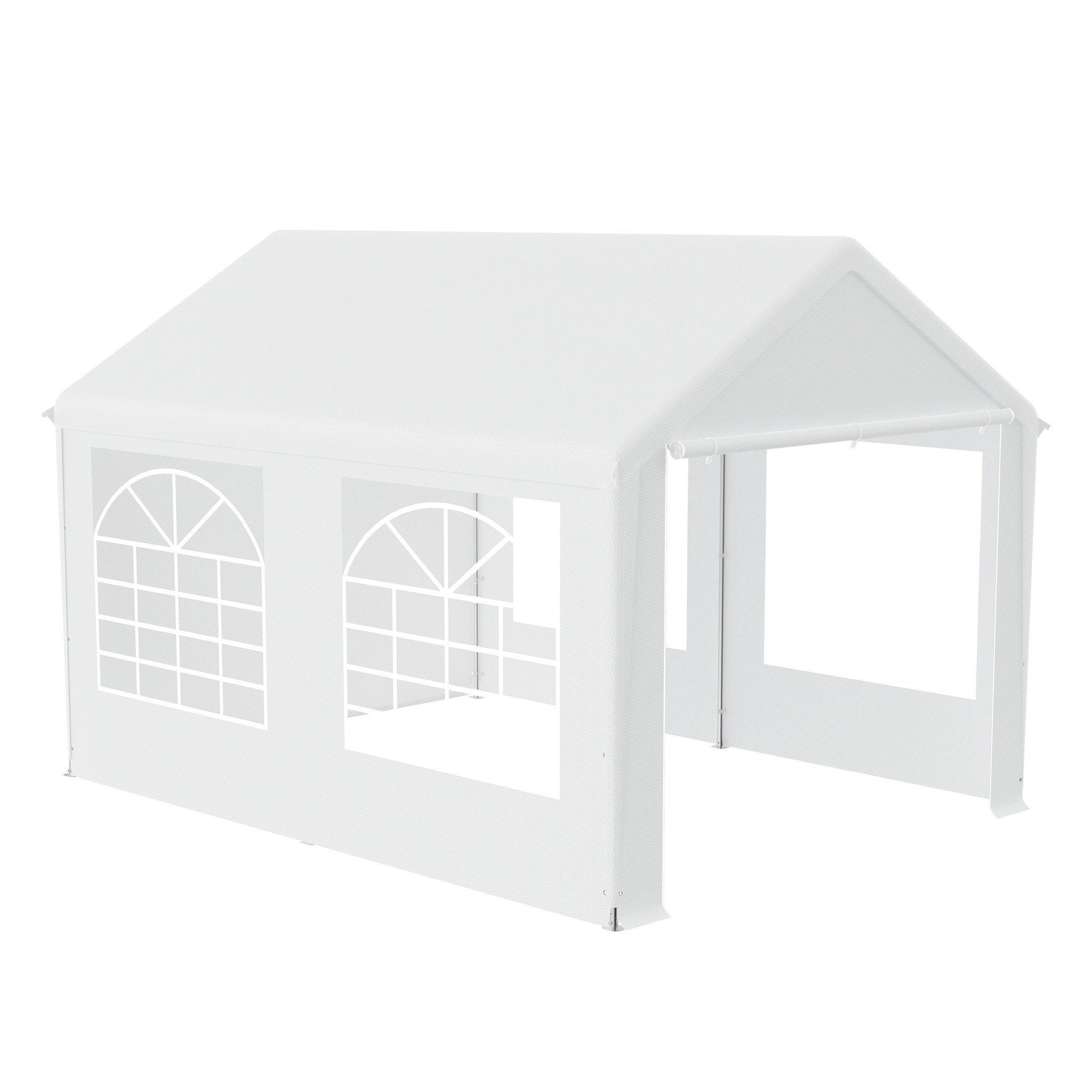 FIVMEN Partyzelt Garten Pavillon mit 4 abnehmbaren Seitenteilen, Grau/Weiß