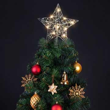 Northpoint Weihnachtsbaumkugel mit Befestigungsclip und Timerfunktion 3000K Metall silber warmweiß