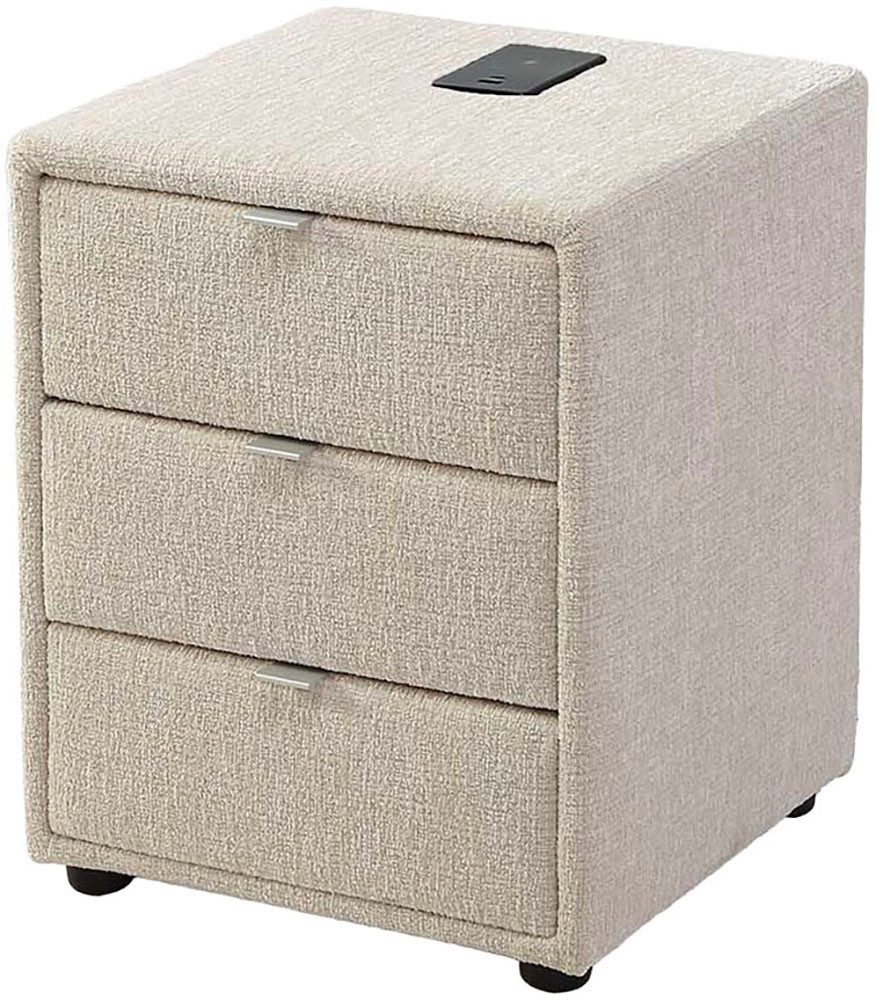 Jockenhöfer Gruppe Nachtkonsole Lissy mit 3 Schubladen, mit induktiver Ladeeinheit und zusätzlich USB-A und USB-C Ladeports