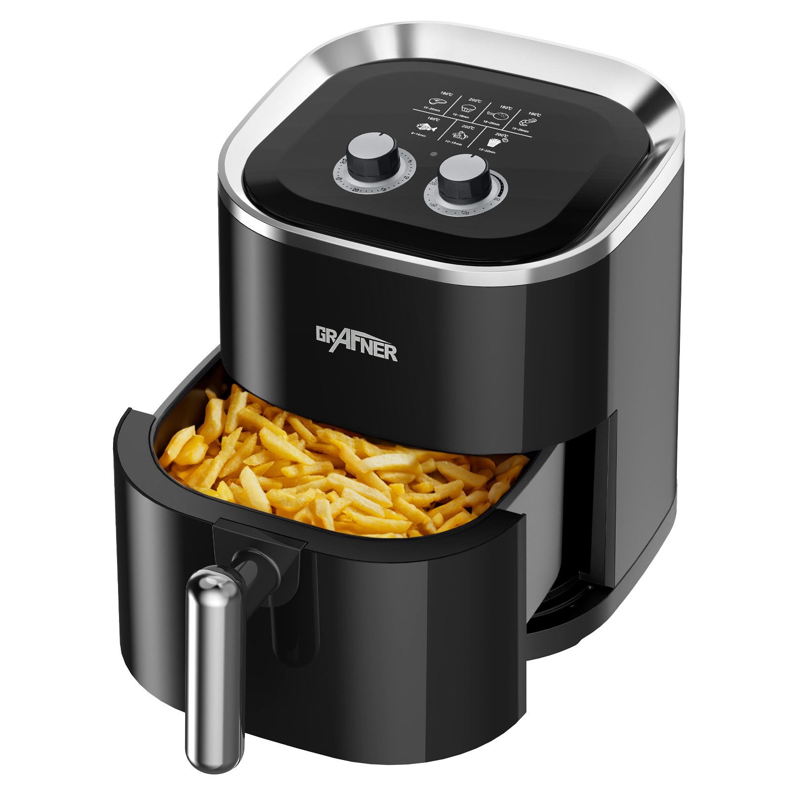 Grafner Heißluftfritteuse, 1200,00 W, 3,6 Liter Fassungsvermögen, 7 Programme