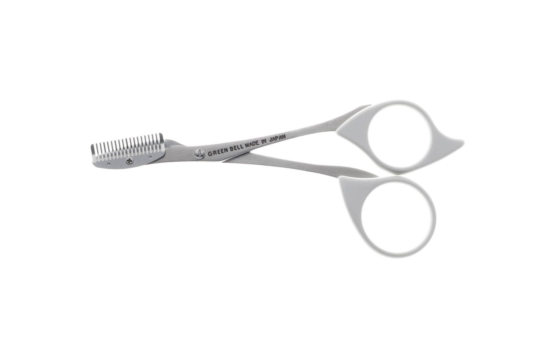 Seki EDGE Augenbrauenschere SS-605, Made in Japan, 53mm, Augenbrauenschere mit Kamm, rechtshändige Trimm-Schere, Edelstahl