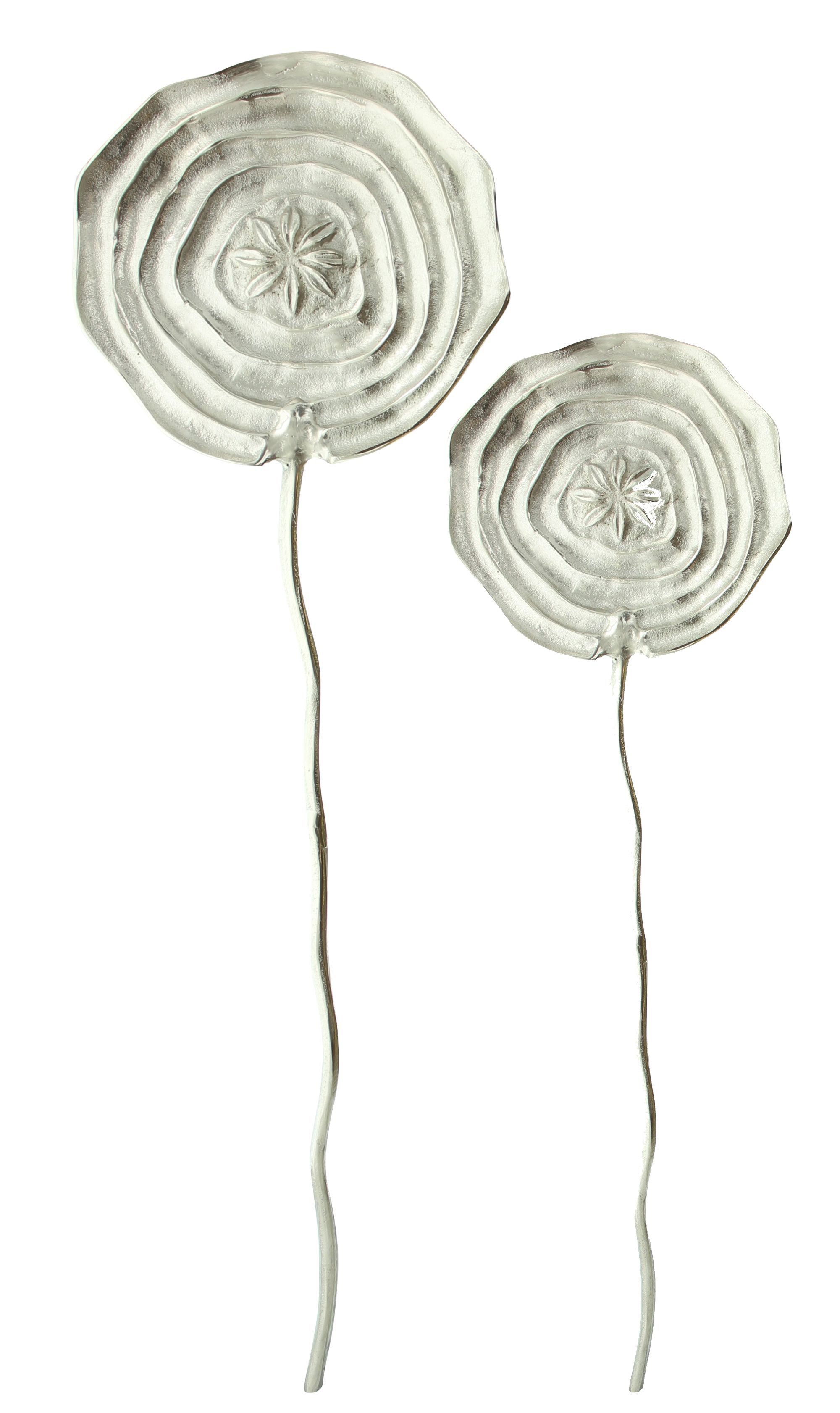 Dekoleidenschaft Wanddekoobjekt "Blume" silber, Wandschmuck aus Aluminium, günstig online kaufen