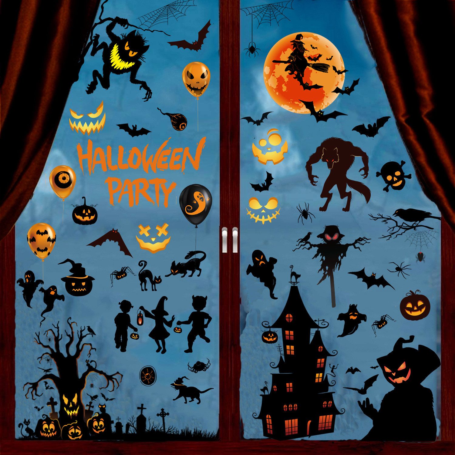 Coonoor Fensterfolie 15 Stück Halloween Fensterbilder,Halloweendeko günstig online kaufen