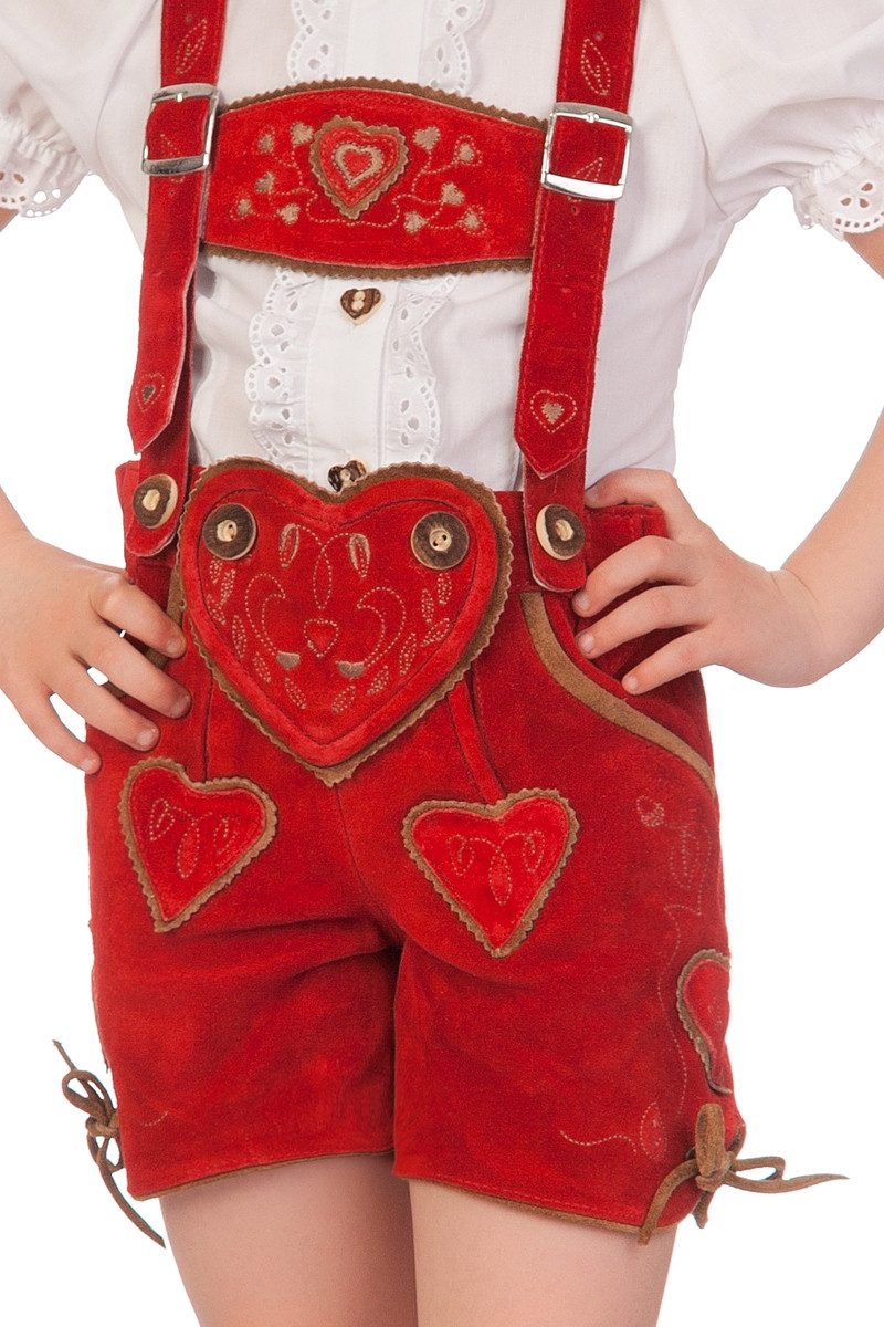 M.Stützle GmbH Lederhose Lederhose Kinder - HERZIG - rot