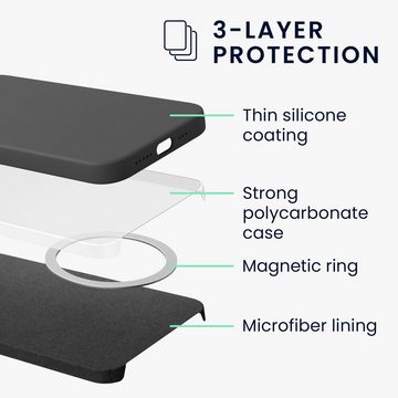 kwmobile Handyhülle Handyhülle kompatibel mit Apple iPhone 13, Hülle magnetisch Kunststoff Case mit Kamera Schutz - Cover gummiert