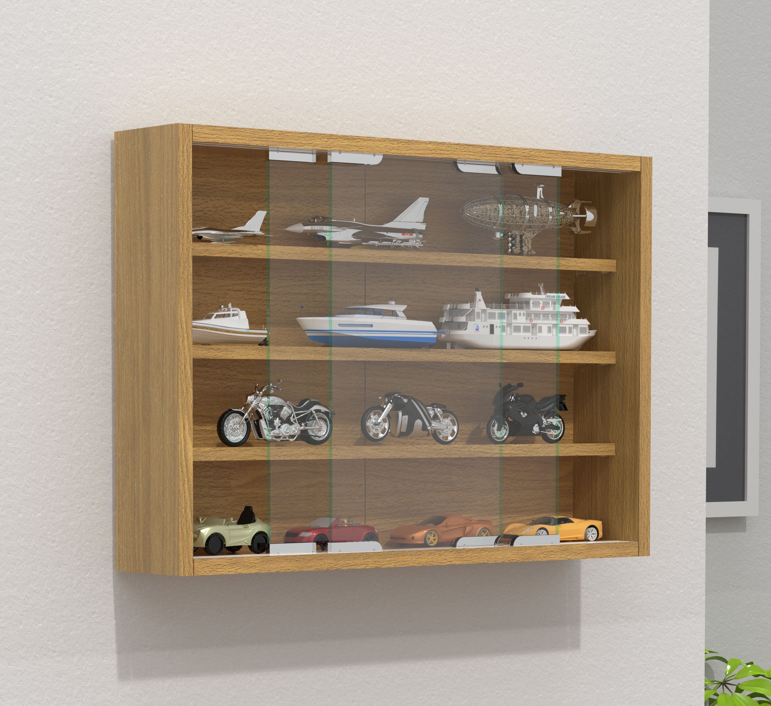 VCM Hängevitrine Wandvitrine Agisa mit Schiebetüren, H. 40 x B. 57 Glasvitrine hängend, Modern und platzsparend, Glasschrank
