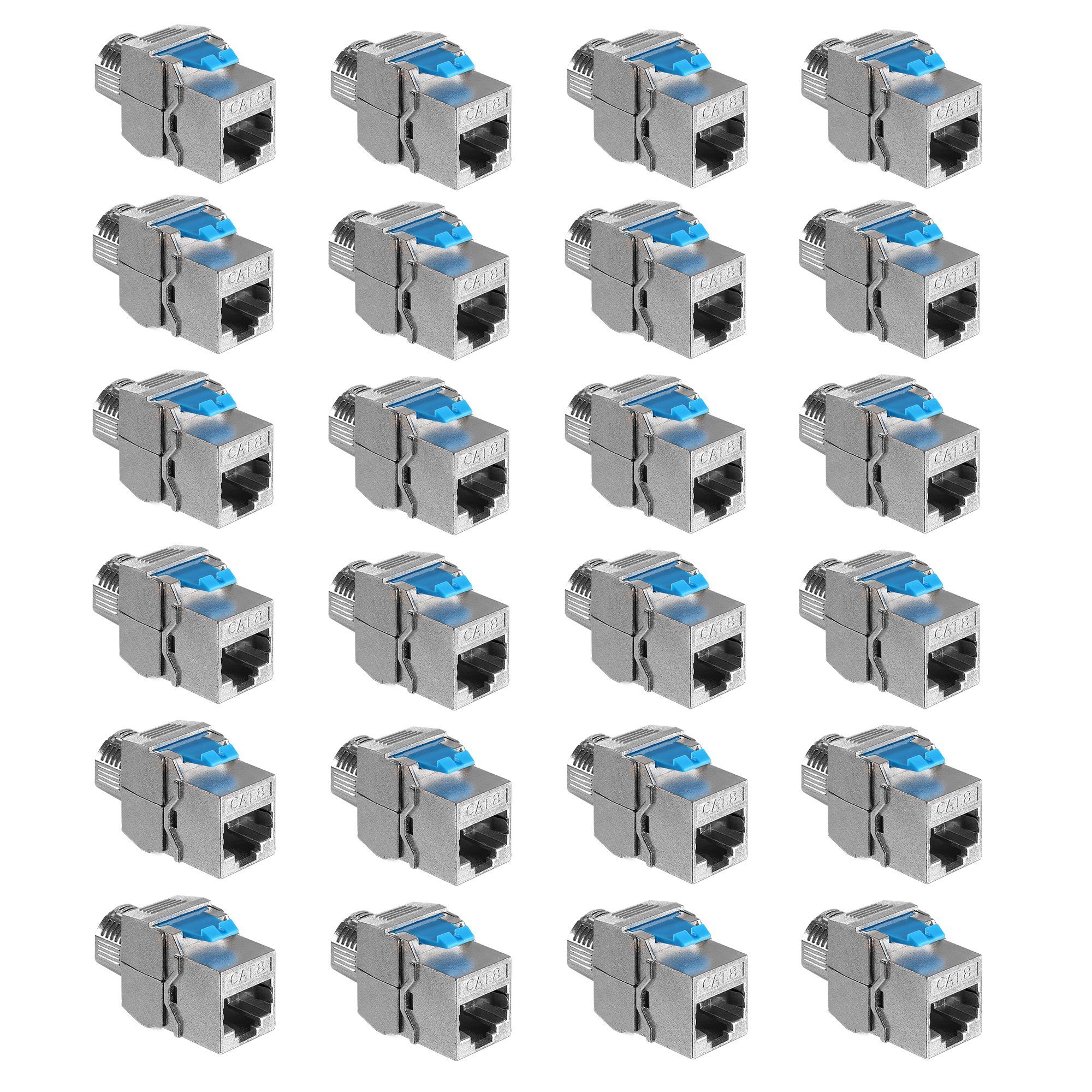 24x Keystone Modul für CAT 8 Kabel - 40 Gbit/s - Metall Gehäuse Netzwerk-Adapter