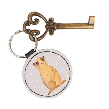 Mr. & Mrs. Panda Schlüsselanhänger Erdmännchen - Grau Pastell - Geschenk, Schlüsselanhänger, Taschenanhä (1-tlg), Elegantes Accessoire