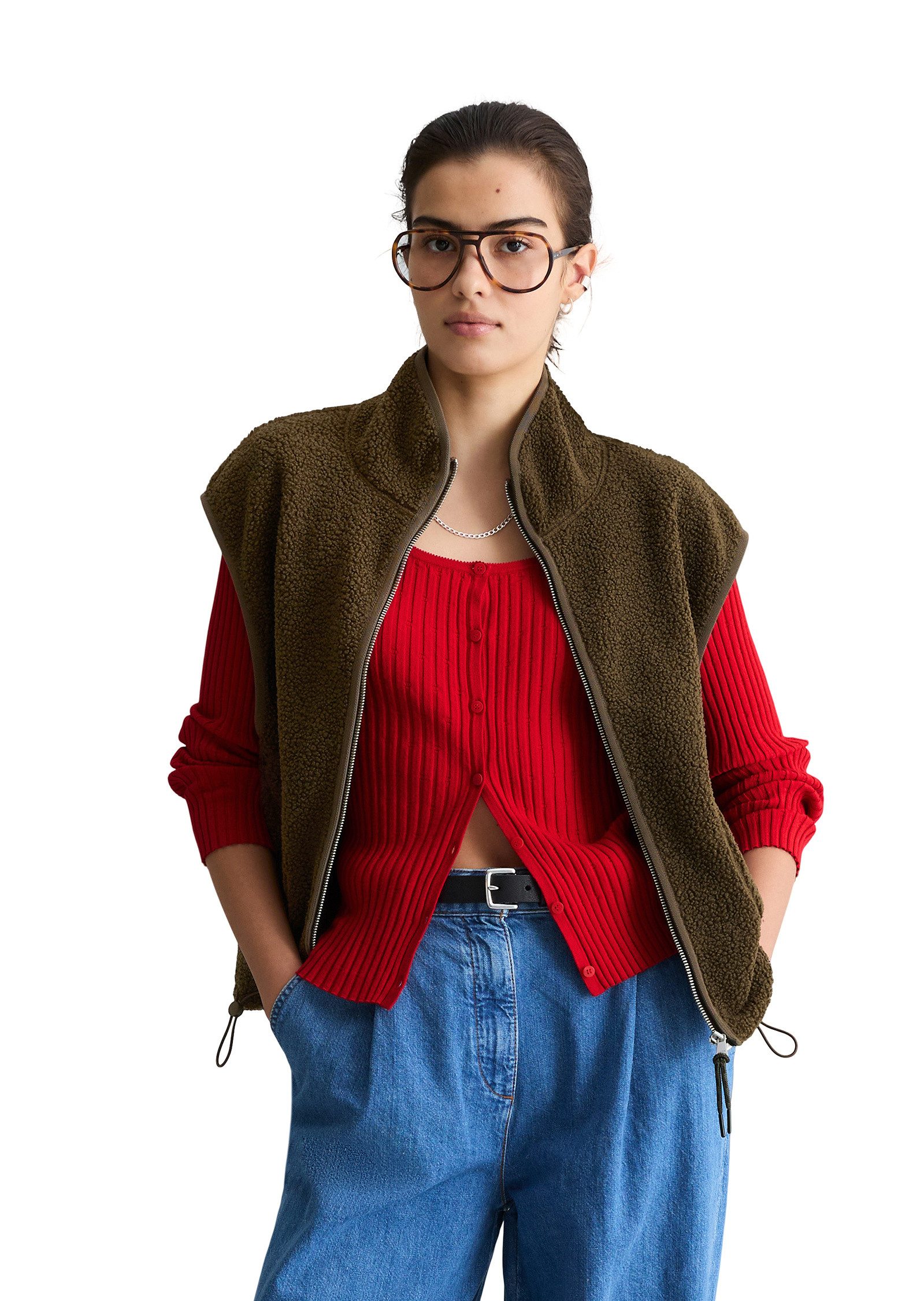 Marc O'Polo DENIM Sweatweste aus recyceltem Polyester