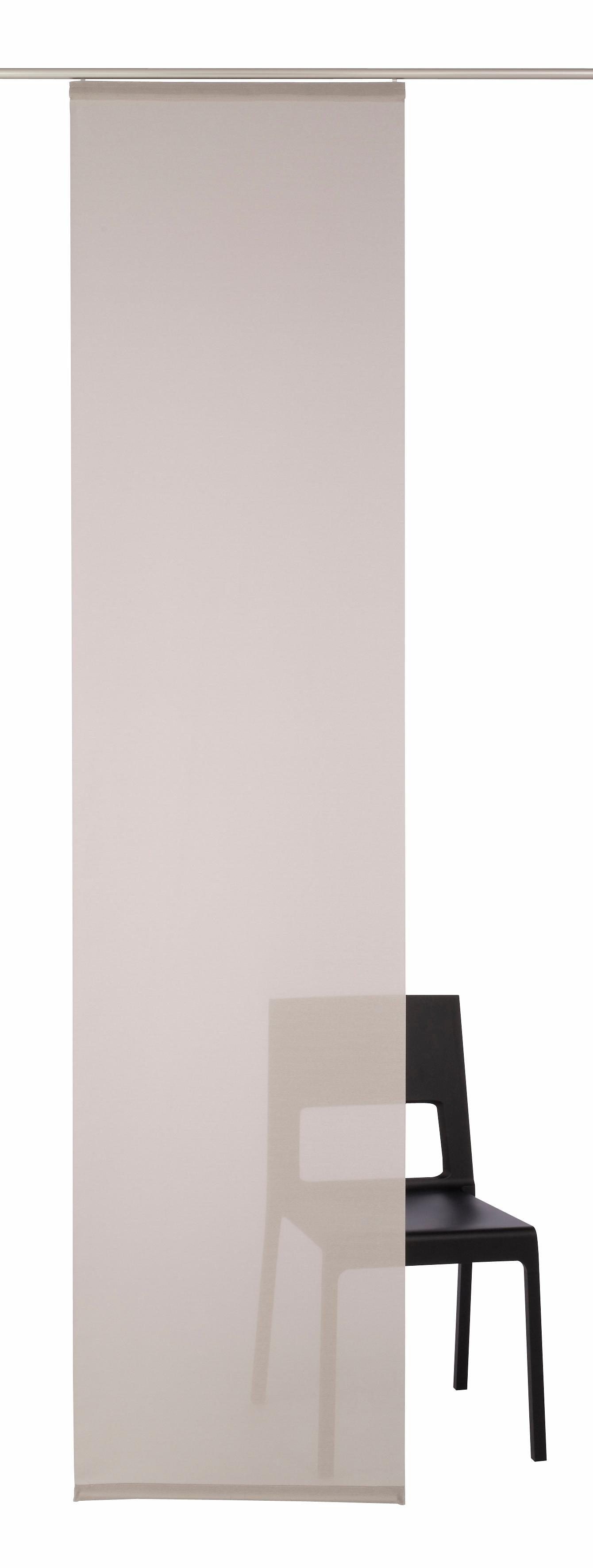 Neutex for you! Schiebegardine Galena Uni (1 St), Klettband, halbtransparent, inkl. Befestigungszubehör, Breite: 57 cm