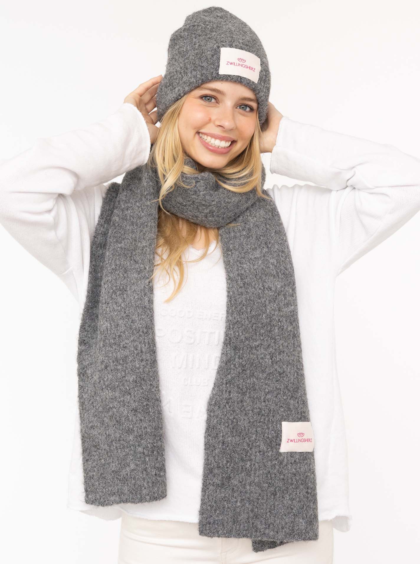 Zwillingsherz Strickschal "Zwillingsherz Patch", gerippt, mit Wolle und Pat günstig online kaufen