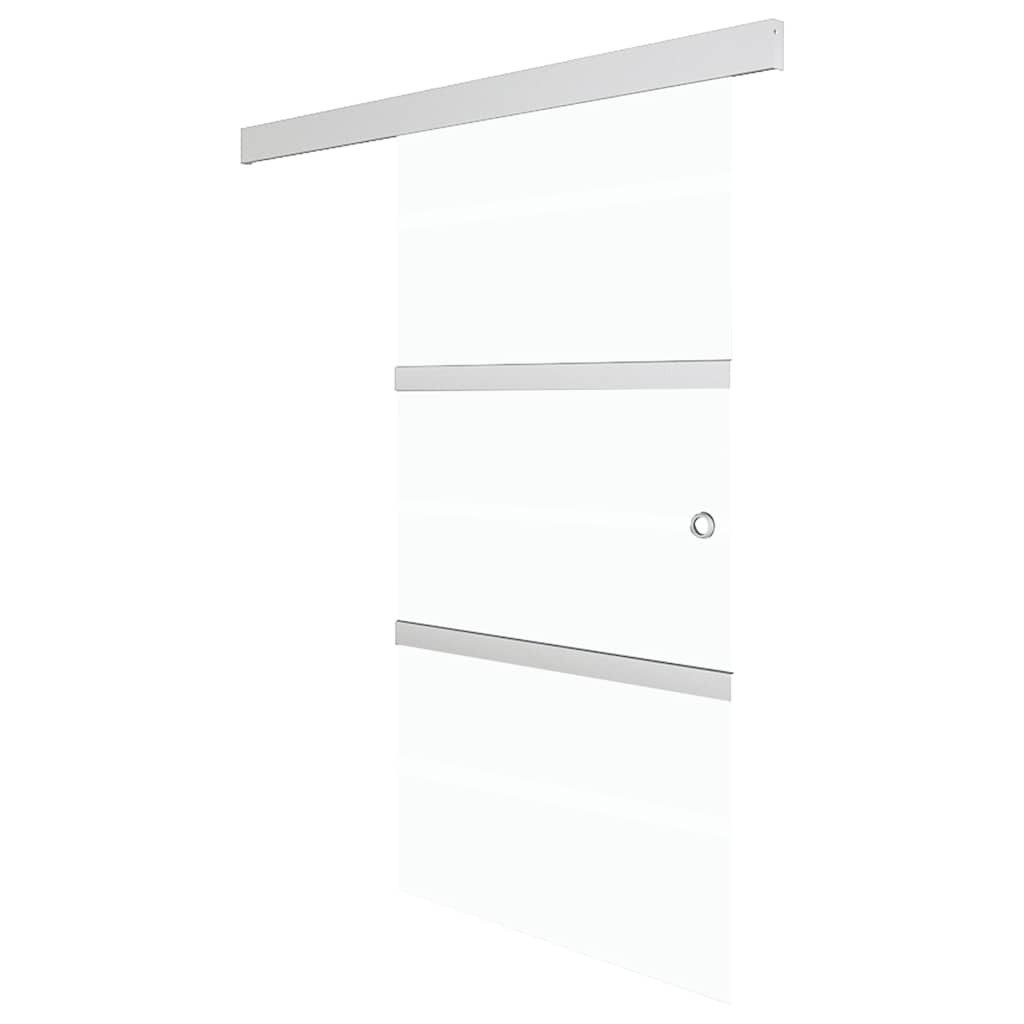 vidaXL Schiebetür Schiebetür ESG-Glas und Aluminium 90x205 cm Silbern (1-St)