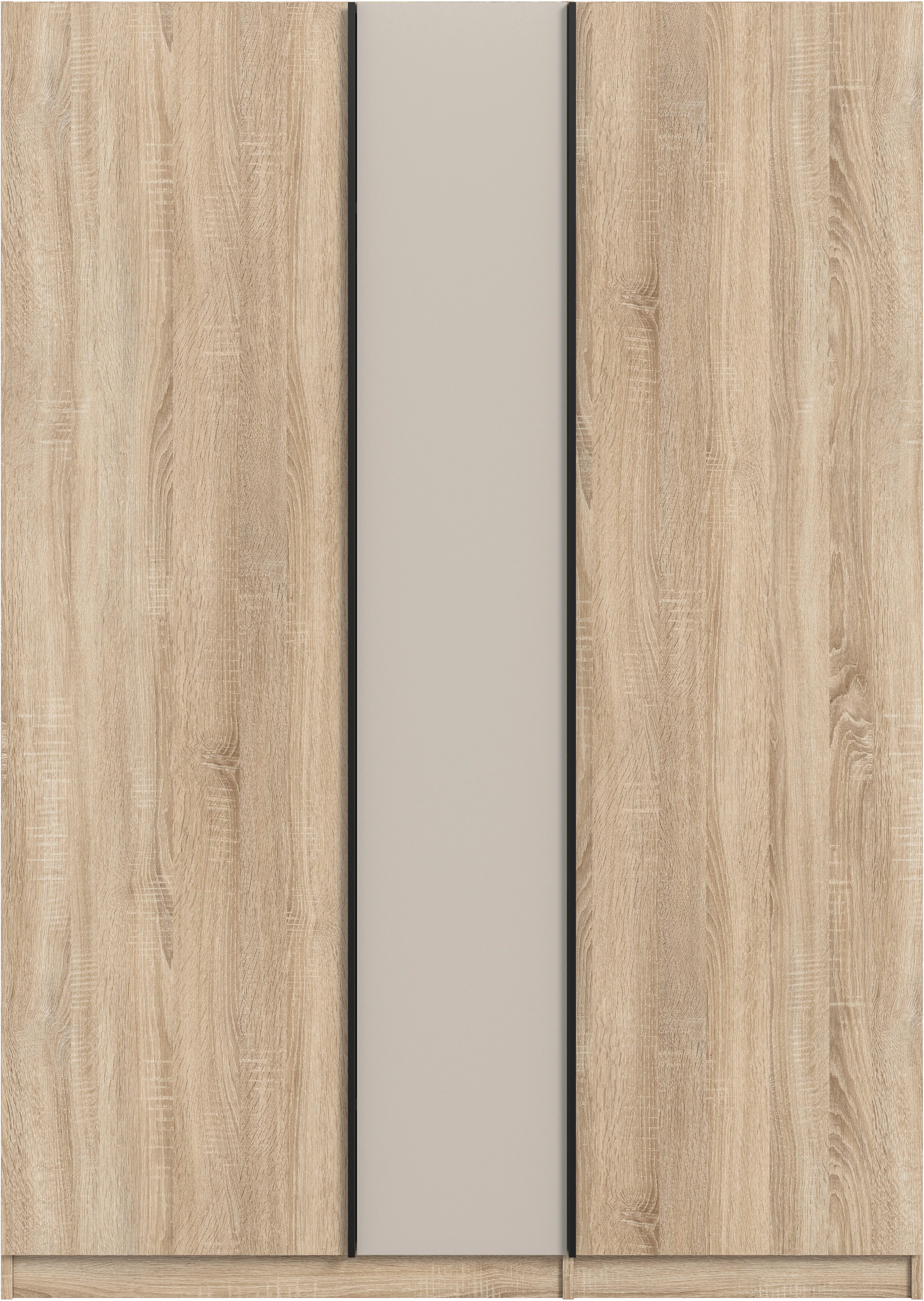 Home affaire Kleiderschrank BENDINGO, TOPSELLER!, Schlafzimmerschrank, Schrank, Garderobenschrank (OTTO BESTSELLER, Garderobe & Schlafzimmer) Breite 130cm, Eiche NB, 3-türig, 2 Kleiderstangen und 2 Ablageböden