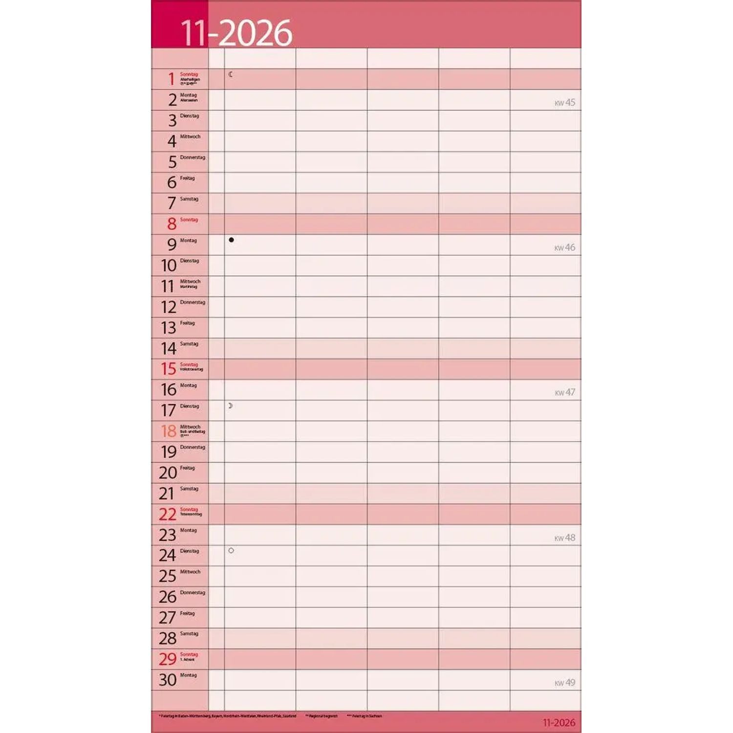 Korsch Verlag Wandkalender Familientimer 18 Monate 2027/2028 – Bild 3 von 5
