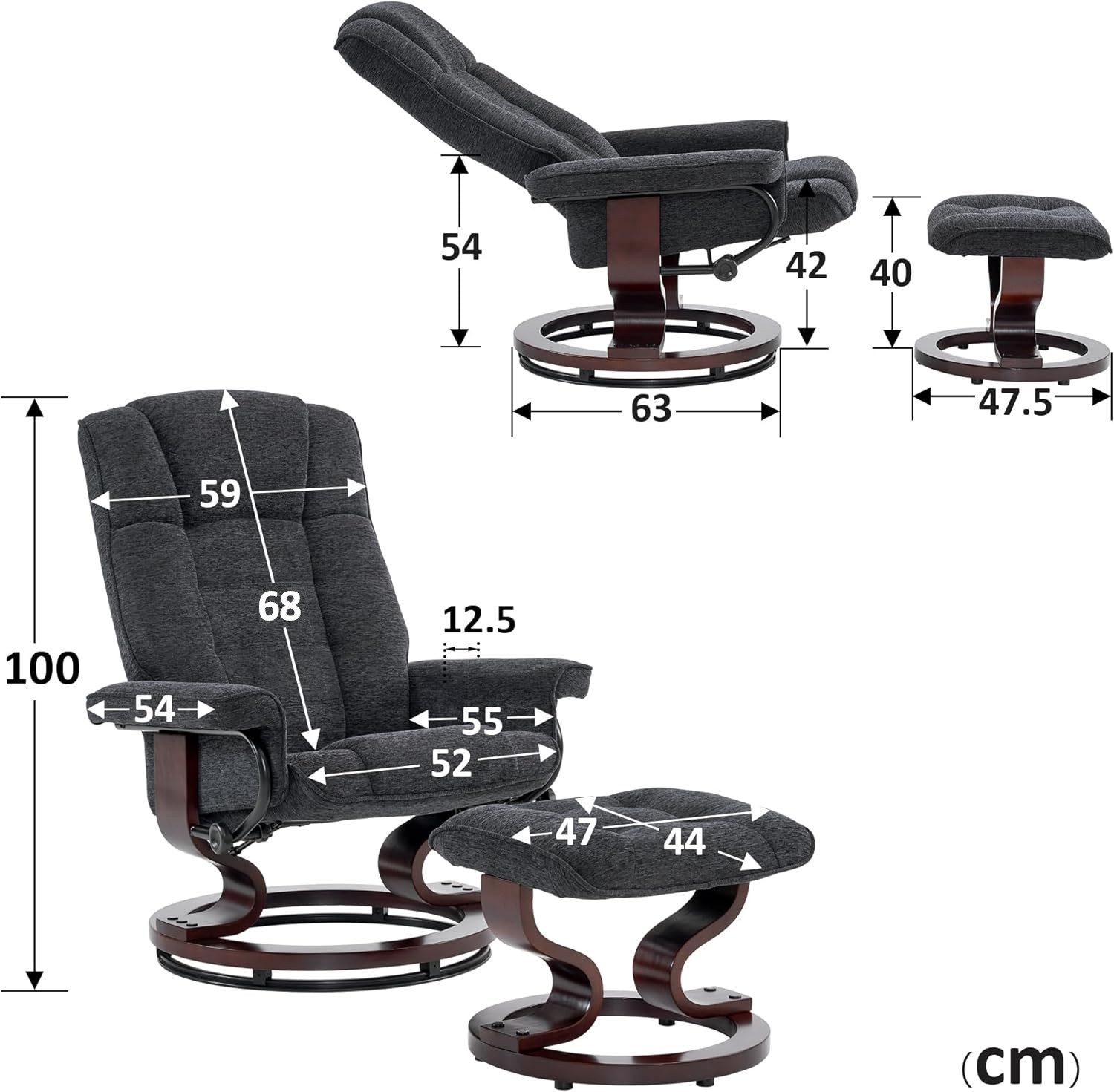 MCombo TV-Sessel M MCombo Relaxsessel mit Hocker Fernsehsessel 9019 (M MCombo Relaxsessel mit Hocker), mit Relaxfunktion – Bild 5 von 5