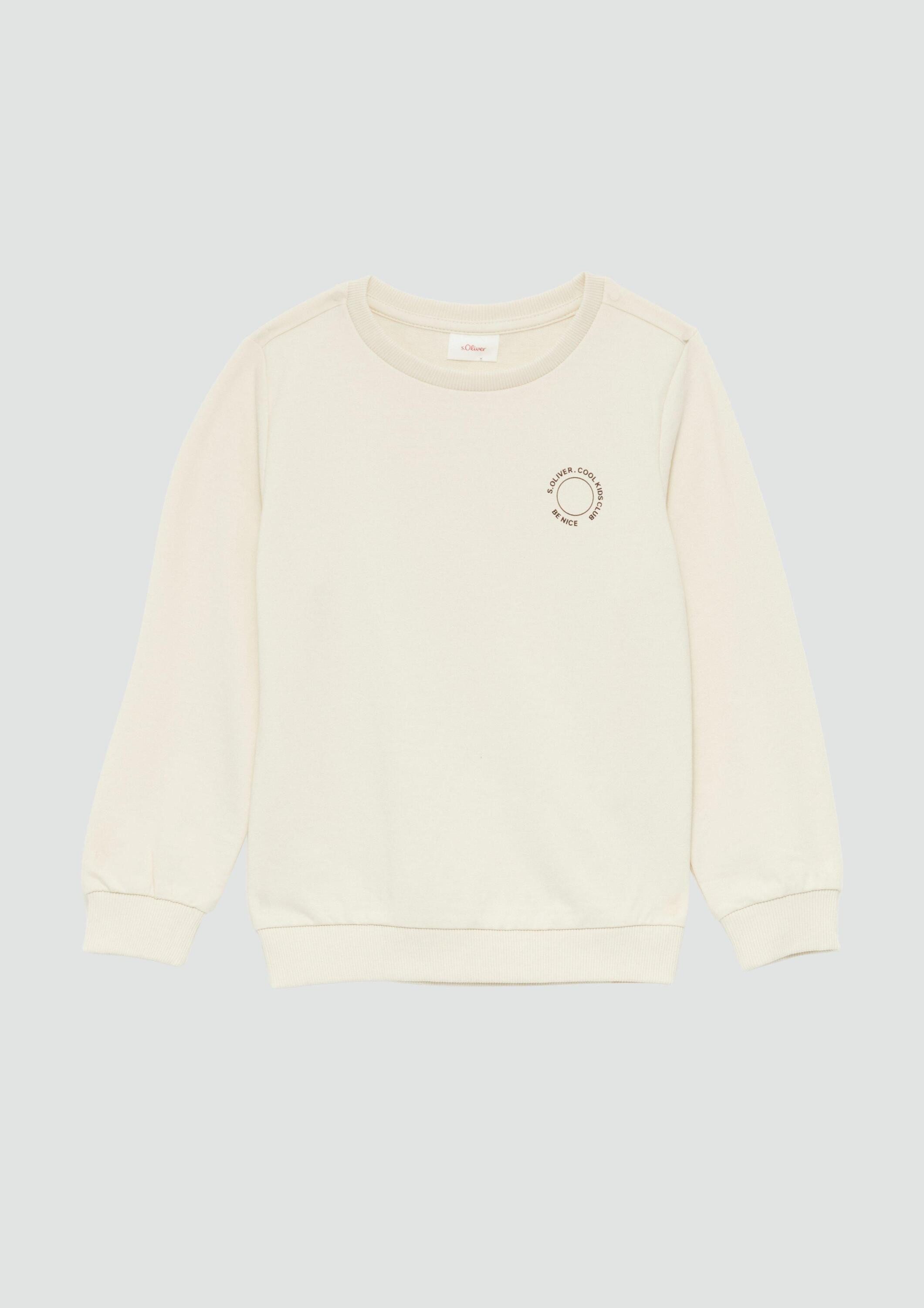 s.Oliver Sweatshirt Sweatshirt Unisex Sweatshirt mit Rippbündchen und kleinem Print-Detail