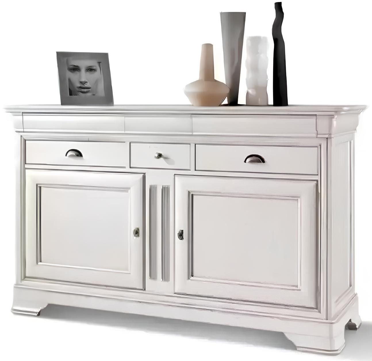 Sideboard Italienisches Holz Sideboard in Weiß mit Art Deco-Design