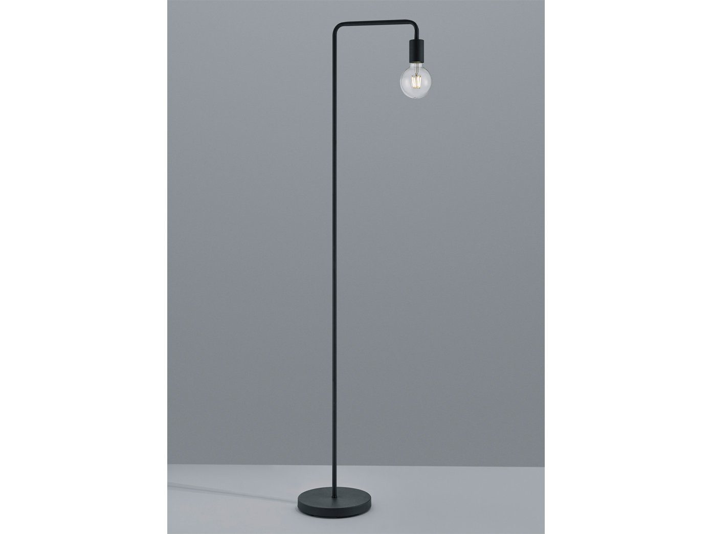 minimalistische LED Warmweiß, Industrial Schwarz LED Höhe 149cm ohne wechselbar, Ecke, schmal Schirm Stehlampe, meineWunschleuchte