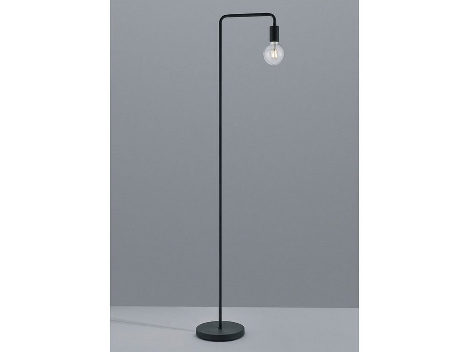 meineWunschleuchte LED Stehlampe, LED wechselbar, Warmweiß, minimalistische  ohne Schirm Industrial schmal Ecke, Schwarz Höhe 149cm