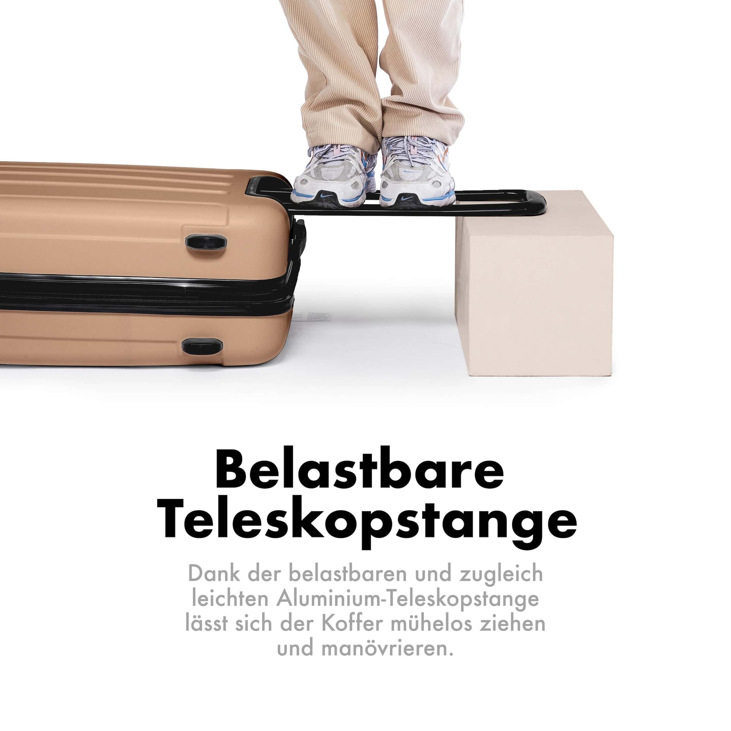 Flexot Hartschalen-Trolley F-3045 (Gr. M, L, XL) – Kofferset – ABS-Hartschale, 4 Rollen, Robuster und moderner Koffer mit vier 360° Rollen und Zahlenschloss