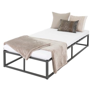 ML-DESIGN Metallbett Bett für Schlafzimmer mit Lattenrost auf Stahlrahmen robust, Gästebett 90x200 cm Anthrazit leichte montage Gästebett