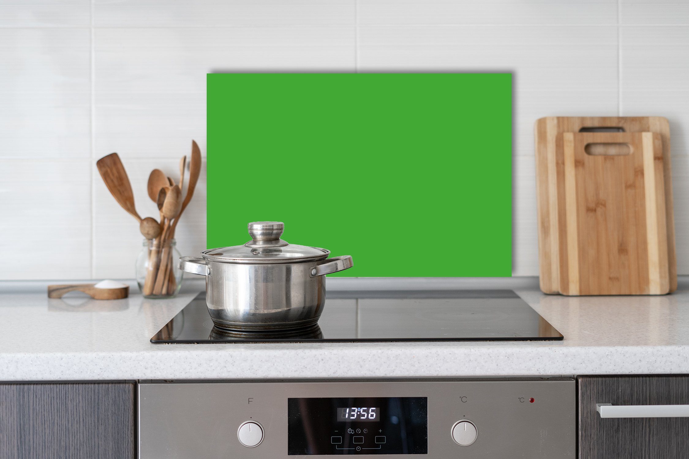 Spritzschutz Verschiedene Fliesenschutz - - - Küchenrückwand Grün Alu-Dibond cm 60x40x0,3 Herd Einfarbig (1-tlg), queence für - Spüle, - Herdspritzschutz & Farben