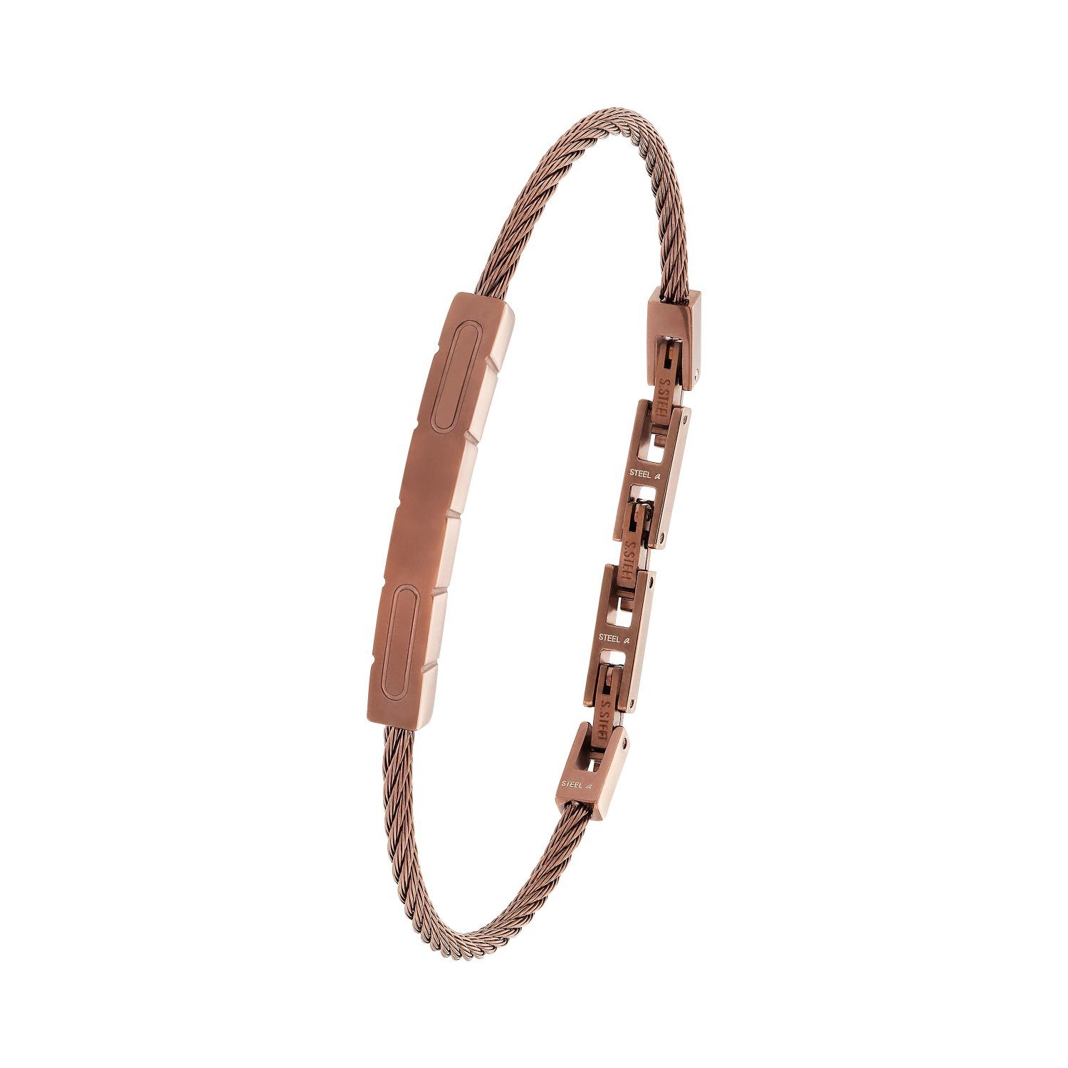 S.Oliver Herren-Armband Aus Edelstahl 50868 – Matt, 22 Cm, Mit Grauen & Schwarzen Akzenten