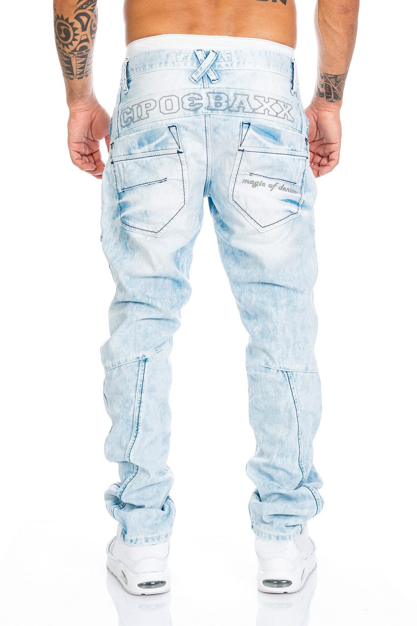 Cipo & Baxx Regular-fit-Jeans Herren Jeans BJ272 Hose mit stylischem Nahtdesign