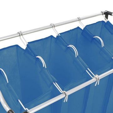 vidaXL Wäschekorb Wäschesortierer mit 4 Taschen Blau Stahl (1 St)
