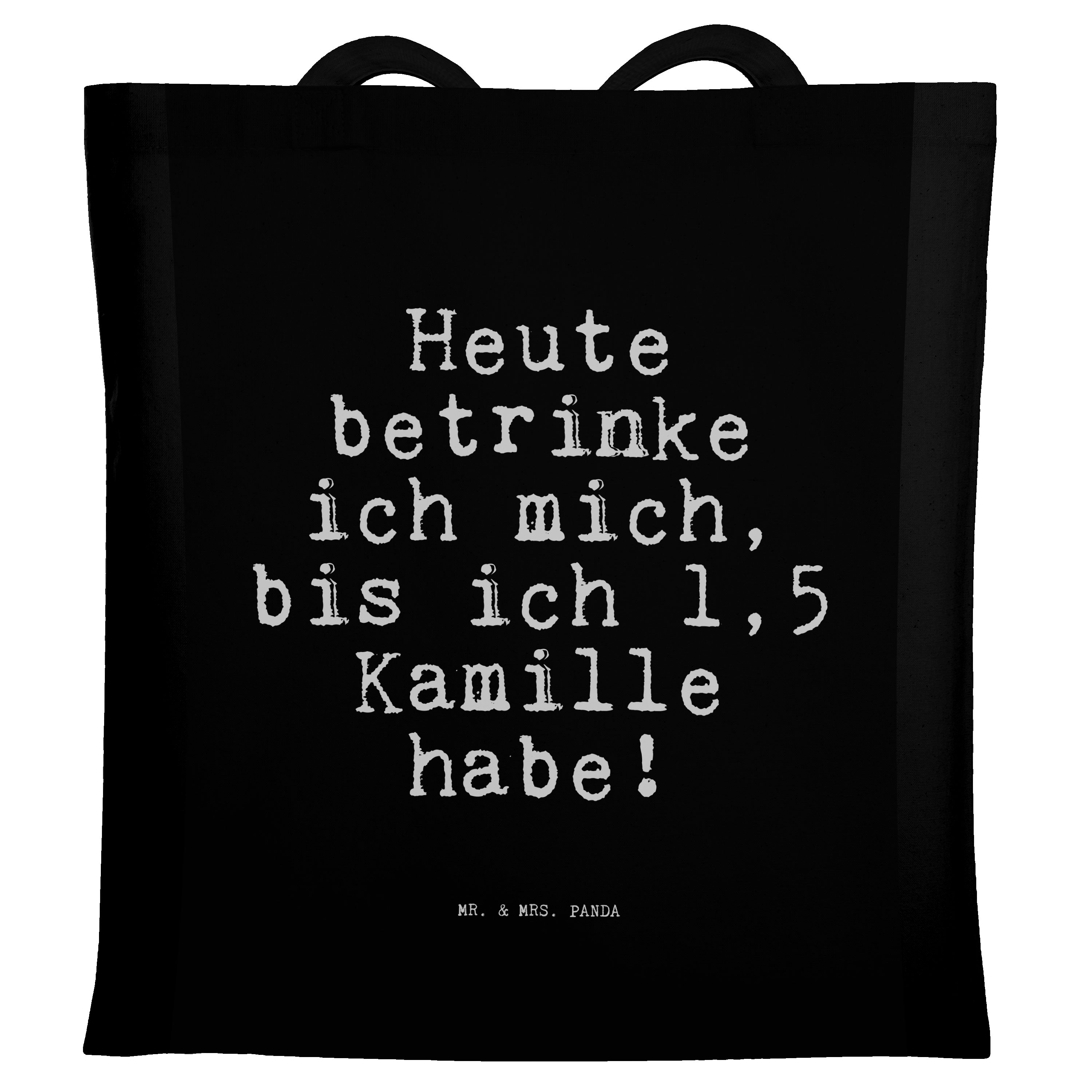 Mr. & Mrs. Panda Tragetasche »Heute betrinke ich mich,... Schwarz