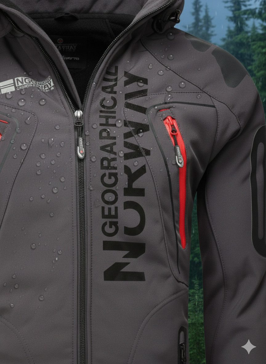 Geographical Norway Softshelljacke Herren Herbst Winter Jacke Softshell Jacke Outdoor Übergangsjacke (1-St) Mit Kaputze 3XL Bis 7XL