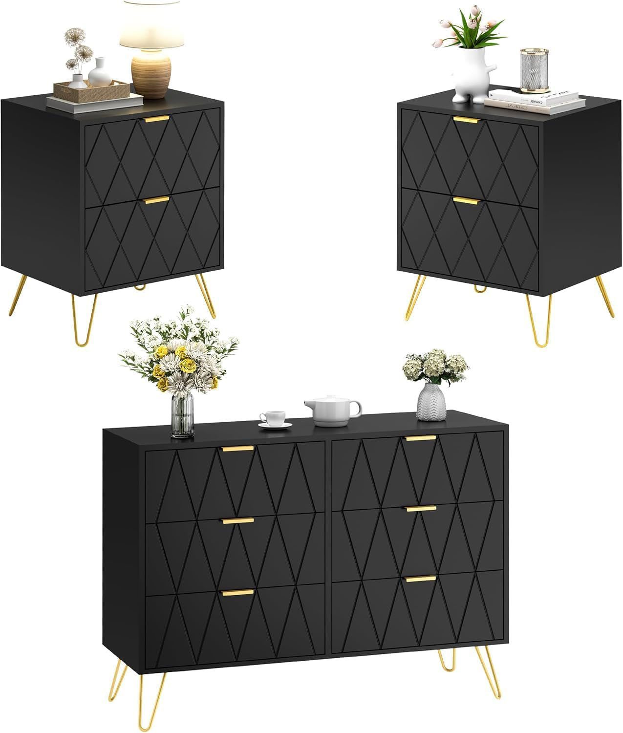 UEV Schlafzimmer-Set, 3er-Set Schlafzimmermöbel, Sparset Jugendzimmer-Set, günstig online kaufen