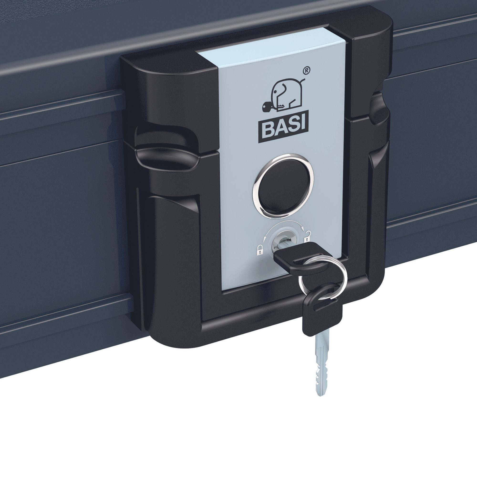 BASI Dokumententasche Dokumentenbox, Feuerfest und Wasserdicht (Packung, 1-tlg), Größe S, Volumen 4,9 l, L35,4 x B28,2 x H15,4cm, 2 Schlüssel